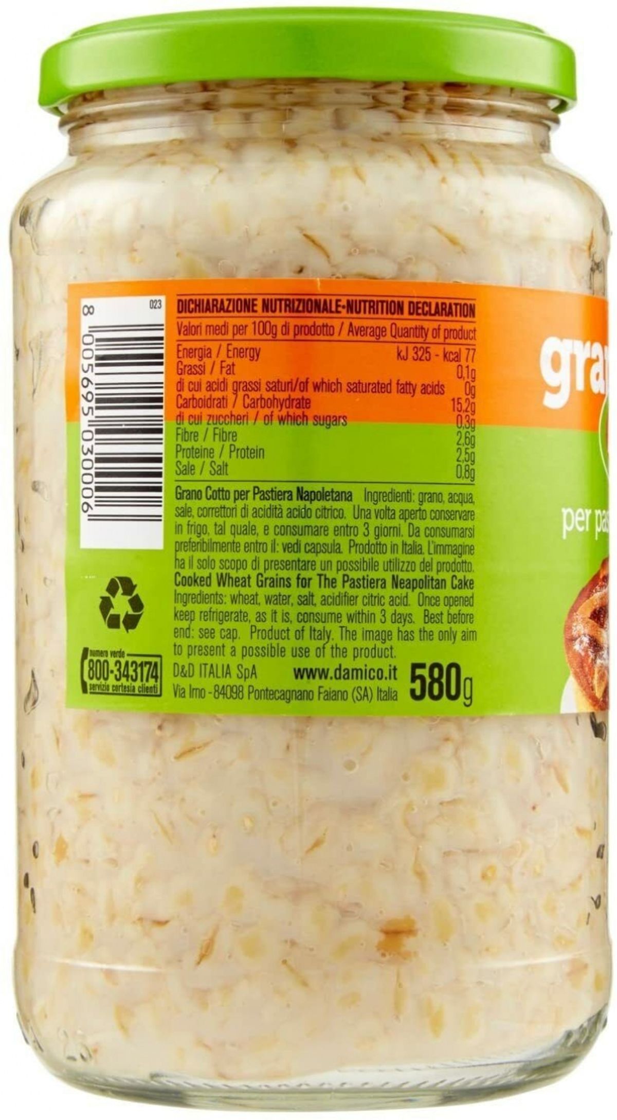 D'Amico Grano Cotto - Blé cuit Mariarosa (Grano Cotto) – 580g