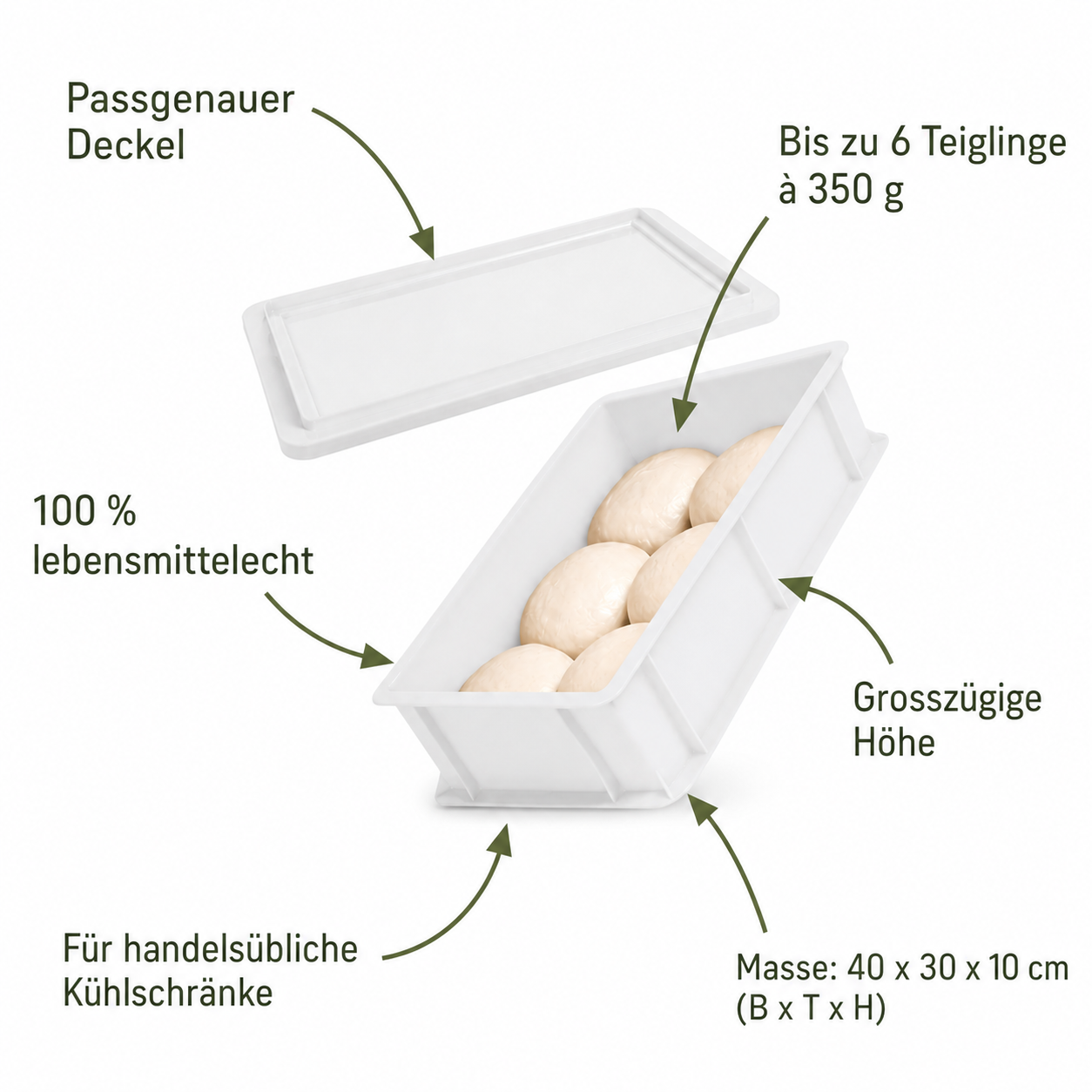 Pizza Dough Proofing Box with Lid